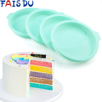 Silikonowe warstwowe ciasto okrągły kształt formy naczynia kuchenne do pieczenia DIY desery forma do pieczenia mus ciasto formy blacha do pieczenia narzędzia 1
